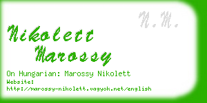 nikolett marossy business card